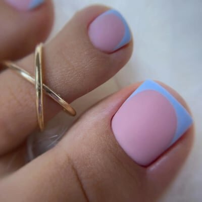 french pedicure colorato